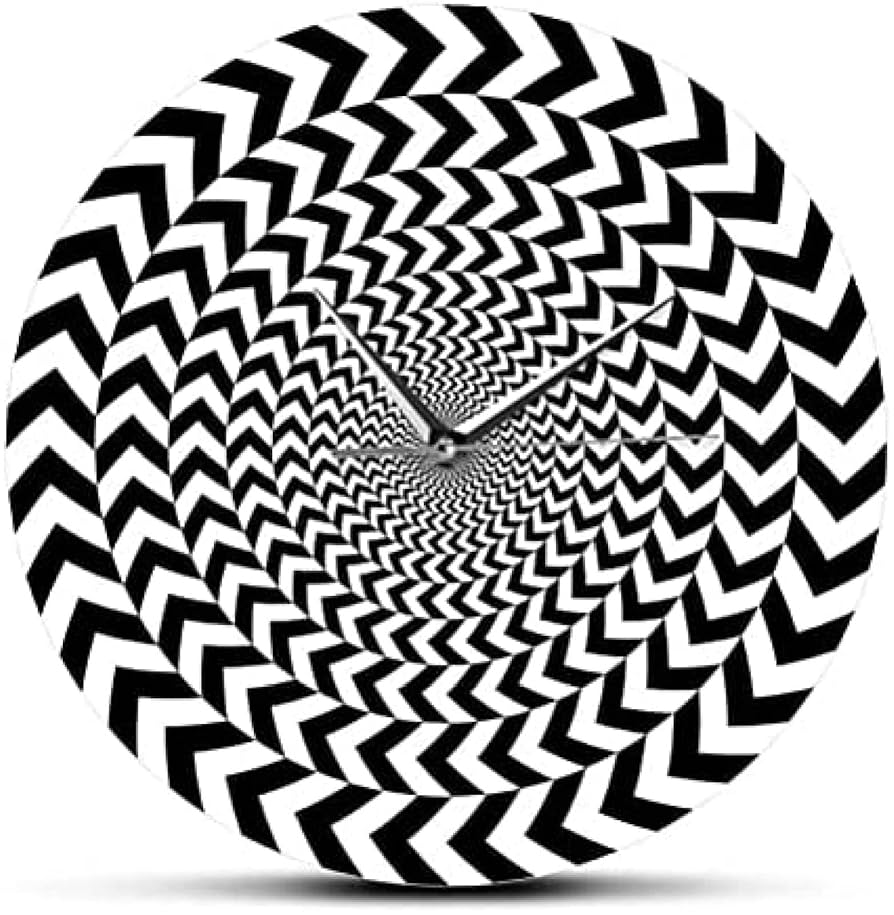 Amazon.co.jp: 印刷されたアクリル壁掛け時計スパイラル光学錯覚